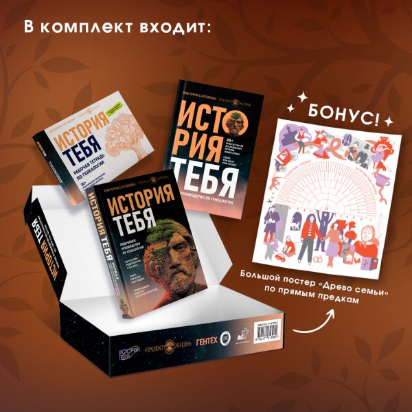 История тебя. Подарочный комплект из трех книг по генеалогии + постер "Древо семьи"