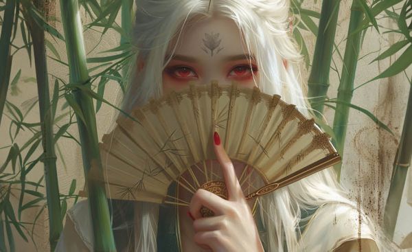 Кардхолдер. Маньхуа. Принцесса с веером (в форме книжки, 215х65 мм)